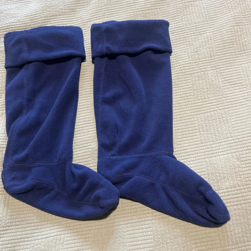 Hunter Women's Original Tall Fleece Welly Navy Socks Size M/L Shoe Size 8-10